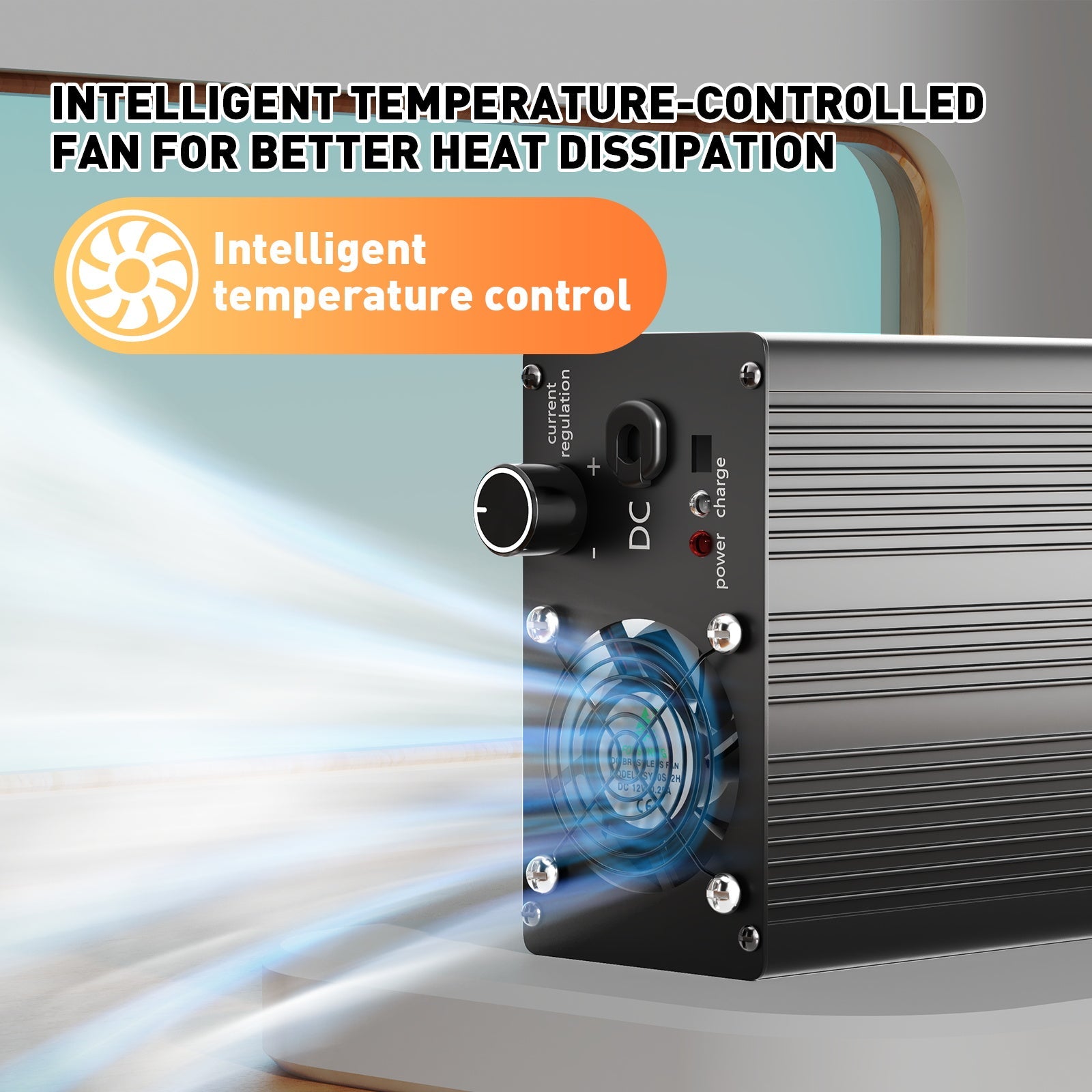 Suraziki 58,4 V 1-15 A Einstellbarer Strom Lithium LiFePO4 Batterieladegerät für 16S 51,2 V (48 V) LiFePO4-Batterie, Kühllüfter, Gehäuse aus Aluminiumlegierung, LCD-Display