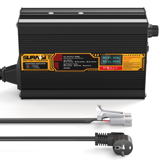 Carregador de bateria de lítio Suraziki 79,8 V 2 A para baterias de polímero de iões de lítio de 70,3 V, visor LED, proteção total, revestimento em liga de alumínio