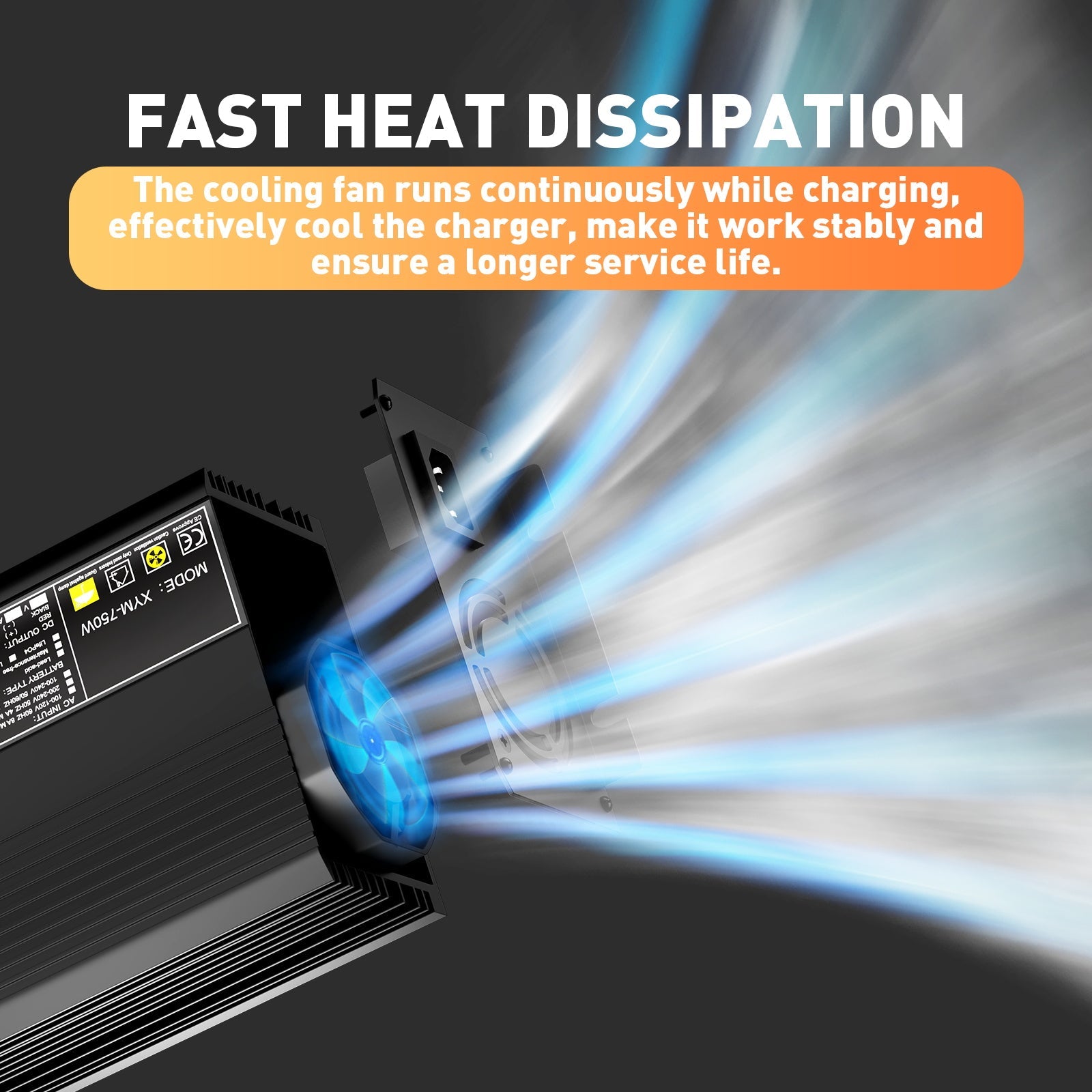 Carregador de bateria LiFePO4 12V 30A, tensão de carga 14,6V, ativação BMS 0V, desligar automático, com conector de carregamento rápido Anderson 50A